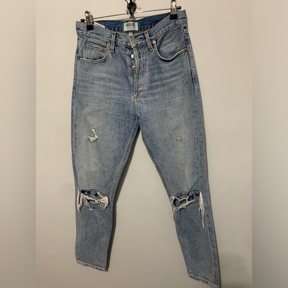 Agolde Riley High Rise Straight Crop in Blitz Women's Size 25 - Picture 7 of 14